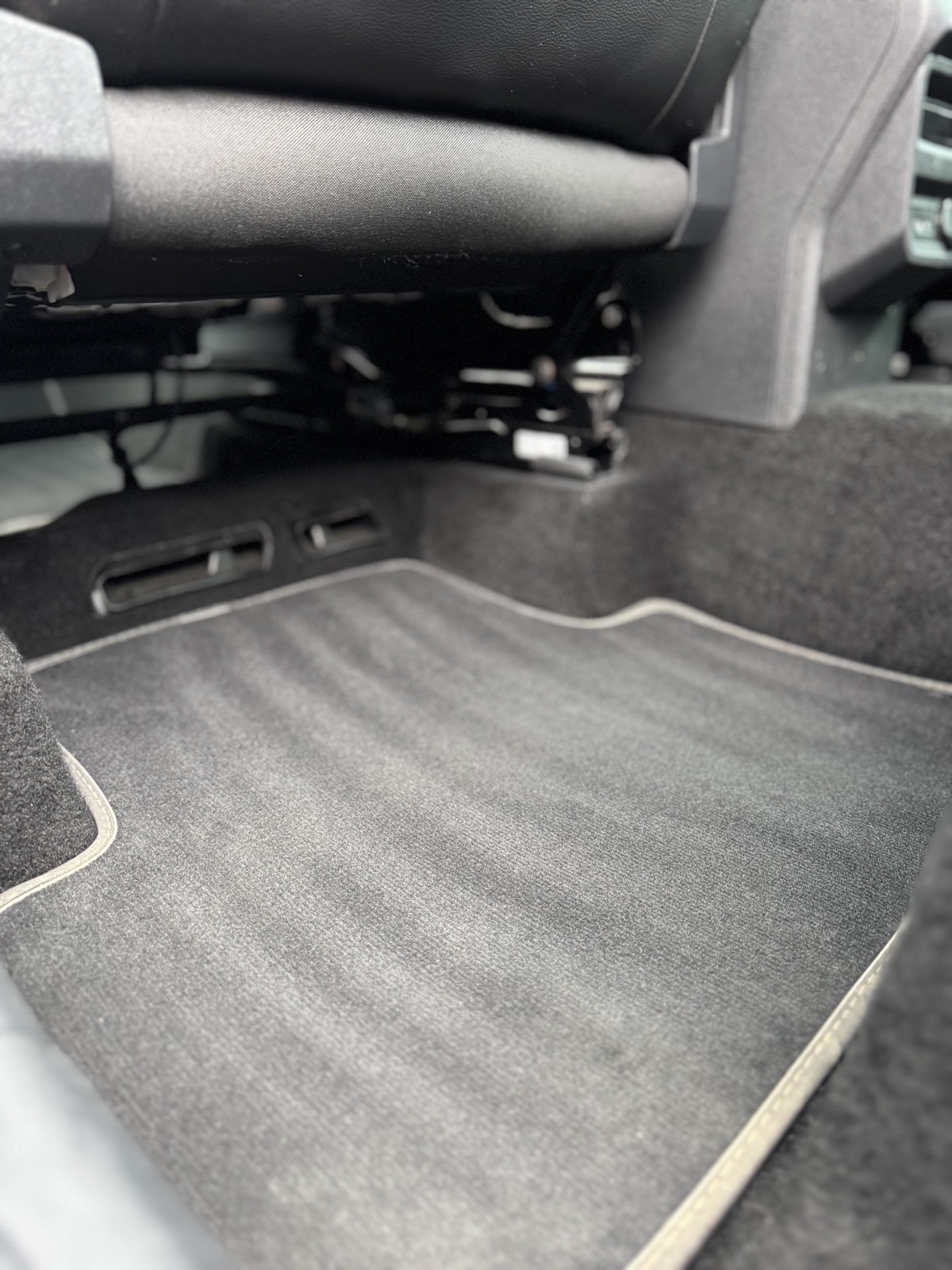 The same footwell after cleaning